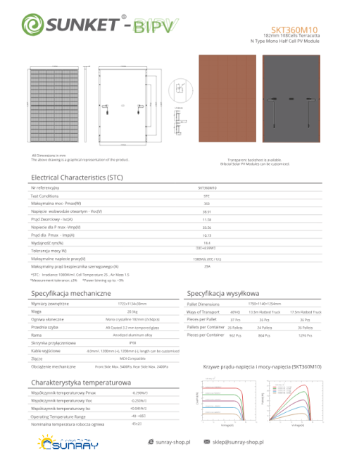 Sunket - PV SKT360M10...